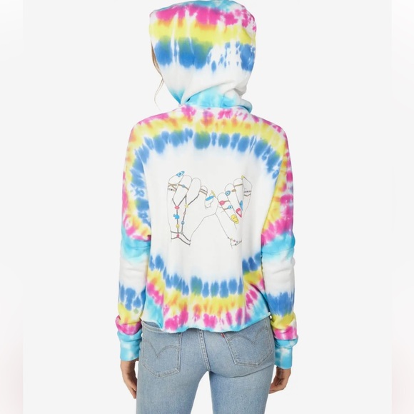 Lauren Moshi Multicolored Irma Pinky Swear Hooded Zip Front Sweatshirt Sz. M - Picture 9 of 10